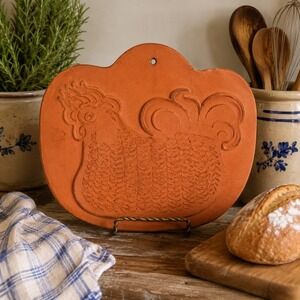 Vintage Bennington Potters David Gil Rooster Trivet Terracotta MCM Wall Plaque